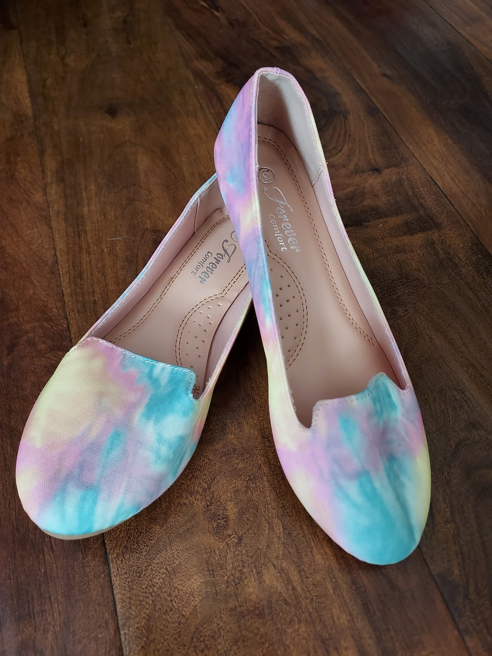Forever Comfort Women's Tie-Dye Pastel Slip-On Flats